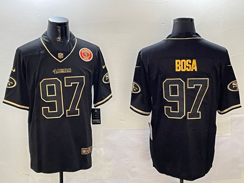Men San Francisco 49ers #97 Bosa Black Gold Throwback 2024 Nike Limited NFL Jersey style 6->san francisco 49ers->NFL Jersey